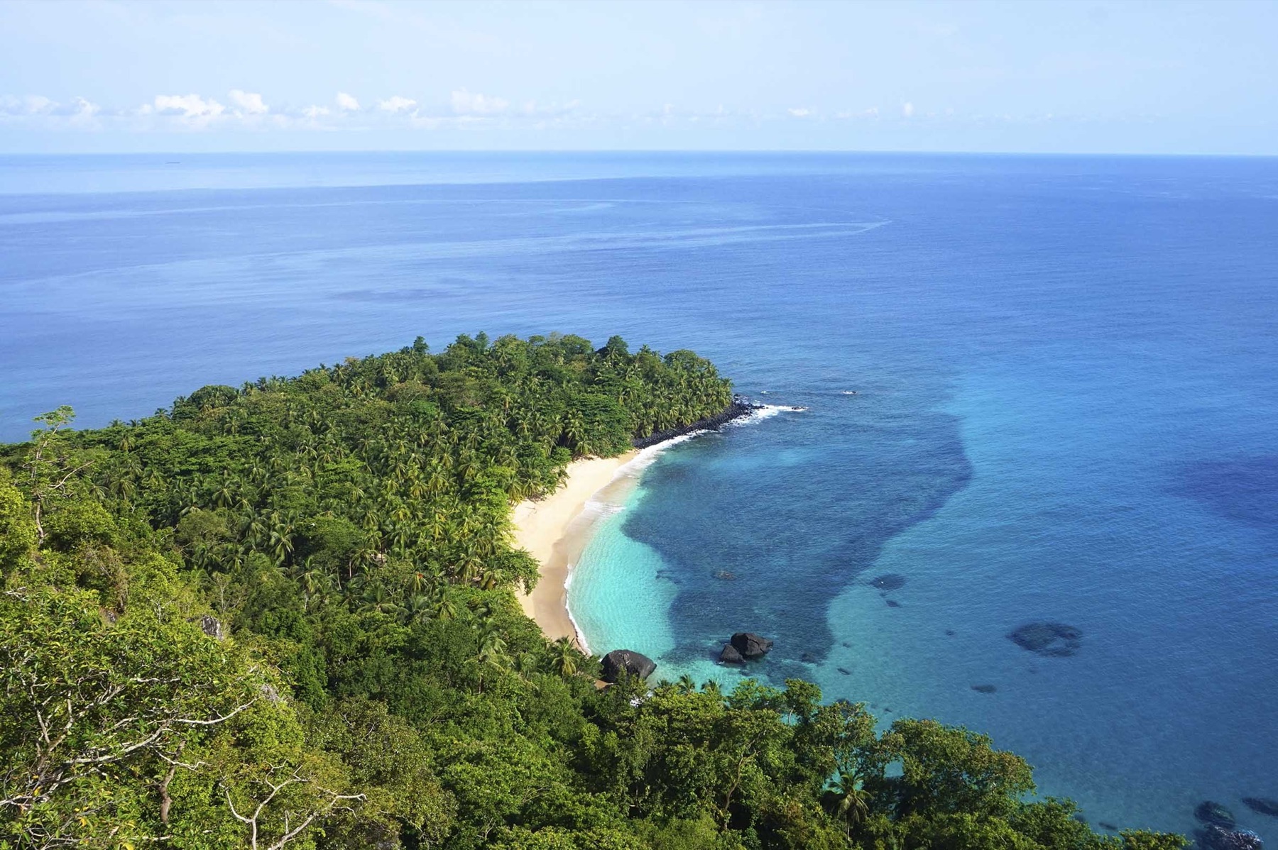 A secluded bay on the São Tomé coast